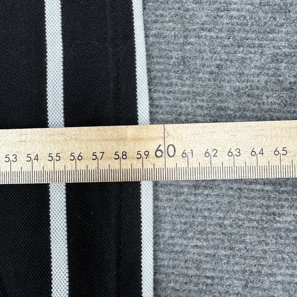 Abercrombie & Fitch Shirt Mens Medium Black White Striped Casual Polo Designer - Picture 14 of 14